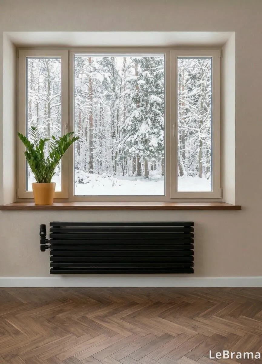 Чёрный радиатор LeBrama Grande 1500×9